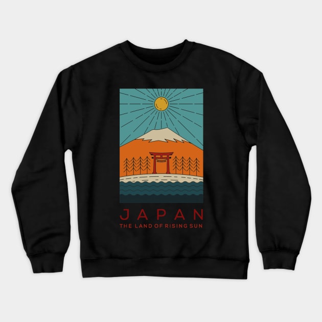 Japan, the land of rising sun traditional poster Crewneck Sweatshirt by Nosa rez